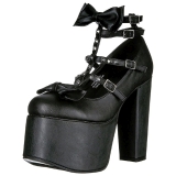 Zwart 14 cm DEMONIA TORMENT-600 gothic plateau schoenen
