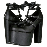 Zwart 14 cm DEMONIA TORMENT-600 gothic plateau schoenen