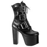 Zwart 14 cm TORMENT-703 lolita enkellaarzen gothic met dikke zolen