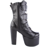 Zwart 14 cm TORMENT-703 lolita enkellaarzen gothic met dikke zolen