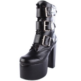 Zwart 14 cm TORMENT-703 lolita enkellaarzen gothic met dikke zolen