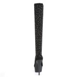 Zwart 15 cm DELIGHT-30022 Gebreide stof pole dance overknee laarzen