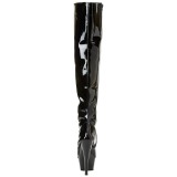 Zwart 15 cm KISS-3010 overknee laarzen met plateauzool