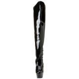 Zwart 15 cm KISS-3010 overknee laarzen met plateauzool