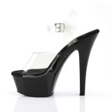 Zwart 15 cm Pleaser KISS-208 Hoge Hakken Schoenen Plateau