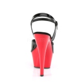 Zwart 15 cm Pleaser KISS-209 Rood Plateau Hoge Hakken