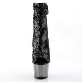Zwart 18 cm ADORE-1008SQ dames enkellaarsjes met pailletten