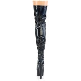 Zwart 18 cm ADORE-3000HWR Hologram pole dance overknee laarzen met hak