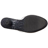 Zwart 18 cm ADORE-701LG glitter plateau slippers dames met hak