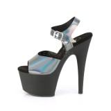 Zwart 18 cm ADORE-708N-DT Hologram plateau hoge hakken