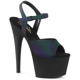 Zwart 18 cm ADORE-709REFL Hologram plateau hoge hakken