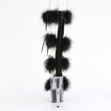 Zwart 18 cm ADORE-728F pole dance hakken met veren