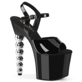 Zwart 18 cm BLISS-709 dans schoenen dames met parel hak