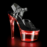 Zwart 18 cm FLASHDANCE-708 LED gloeilamp stripper sandalen paaldans schoenen