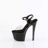Zwart 18 cm Pleaser SKY-308-1 plateau schoenen met hoge hakken