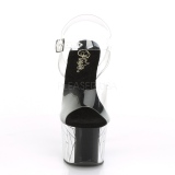 Zwart 18 cm Pleaser SKY-308CP-3 paaldans sandalen met hoge hakken