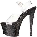 Zwart 18 cm Pleaser SKY-308MG glitter schoenen met hakken