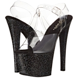 Zwart 18 cm Pleaser SKY-308MG glitter schoenen met hakken