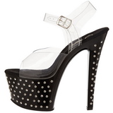 Zwart 18 cm Pleaser STARDUST-708 High Heels Plateau