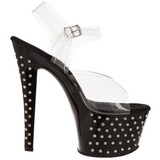 Zwart 18 cm Pleaser STARDUST-708 High Heels Plateau