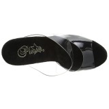 Zwart 18 cm STARDUST-702T Strass steentjes plateau slippers dames
