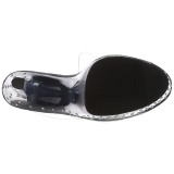 Zwart 18 cm STARDUST-702T Strass steentjes plateau slippers dames