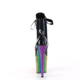 Zwart 20 cm FLAMINGO-1020HG glitter exotic hakken - pole dance enkellaarzen