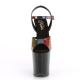 Zwart 20 cm FLAMINGO-809RBDT Hologram plateau hoge hakken