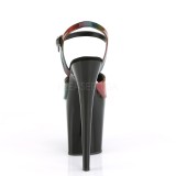 Zwart 20 cm FLAMINGO-809RBDT Hologram plateau hoge hakken