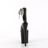 Zwart 20 cm FLAMINGO-824RS pleaser hoge hakken met brede enkelband
