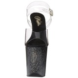 Zwart 20 cm Pleaser FLAMINGO-808MG glitter schoenen met hakken