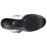 Zwart 20 cm Pleaser FLAMINGO-808MG glitter schoenen met hakken