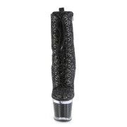 Zwart 20 cm SPECTATOR-1040G glitter exotic hakken - pole dance enkellaarzen