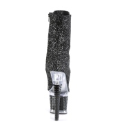 Zwart 20 cm SPECTATOR-1040G glitter exotic hakken - pole dance enkellaarzen