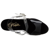 Zwart 20 cm STARDUST-808T Plateau Sandalen met Hoge Hak