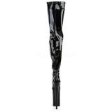 Zwart 25 cm BEYOND-4000 overknee laarzen met plateauzool