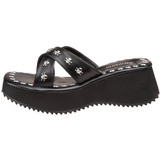 Zwart 6,5 cm FLIP-05 Plateau Gothic Slippers Dames