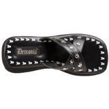 Zwart 6,5 cm FLIP-05 Plateau Gothic Slippers Dames