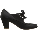 Zwart 6,5 cm WIGGLE-32 retro vintage maryjane pumps met blokhak