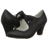 Zwart 6,5 cm WIGGLE-32 retro vintage maryjane pumps met blokhak