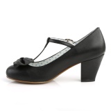 Zwart 6,5 cm retro vintage WIGGLE-50 Pinup pumps schoenen met blokhak