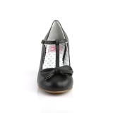 Zwart 6,5 cm retro vintage WIGGLE-50 Pinup pumps schoenen met blokhak