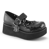 Zwart 6 cm DemoniaCult SPRITE-05 gothic plateau schoenen