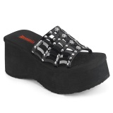 Zwart 9 cm DEMONIA FUNN-13-2 emo gothic platform mules