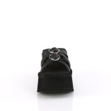 Zwart 9 cm DEMONIA FUNN-15 emo gothic platform mules