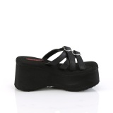 Zwart 9 cm DEMONIA FUNN-15 emo gothic platform mules