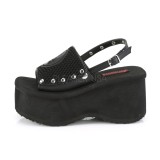Zwart 9 cm Demonia FUNN-32 lolita emo sandalen met plateau