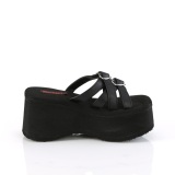 Zwart 9 cm DemoniaCult FUNN-15 emo gothic platform mules