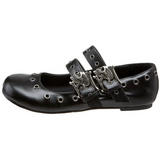 Zwart DAISY-03 gothic ballerina platte schoenen