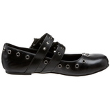 Zwart DAISY-03 gothic ballerina platte schoenen